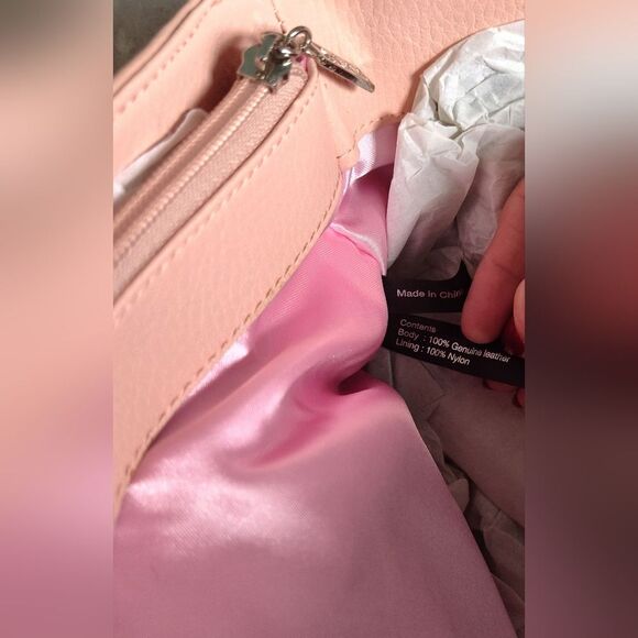 Maxx New York Muted Pink Leather Purse Shoulder Bag 3 Compartment Tote New w/tag